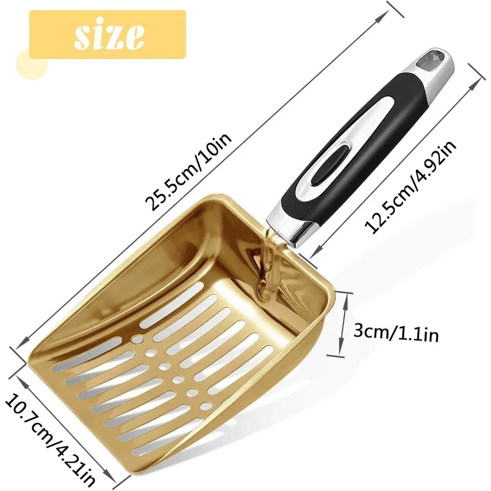 Sturdy Stainless Steel Cat Litter Scoop