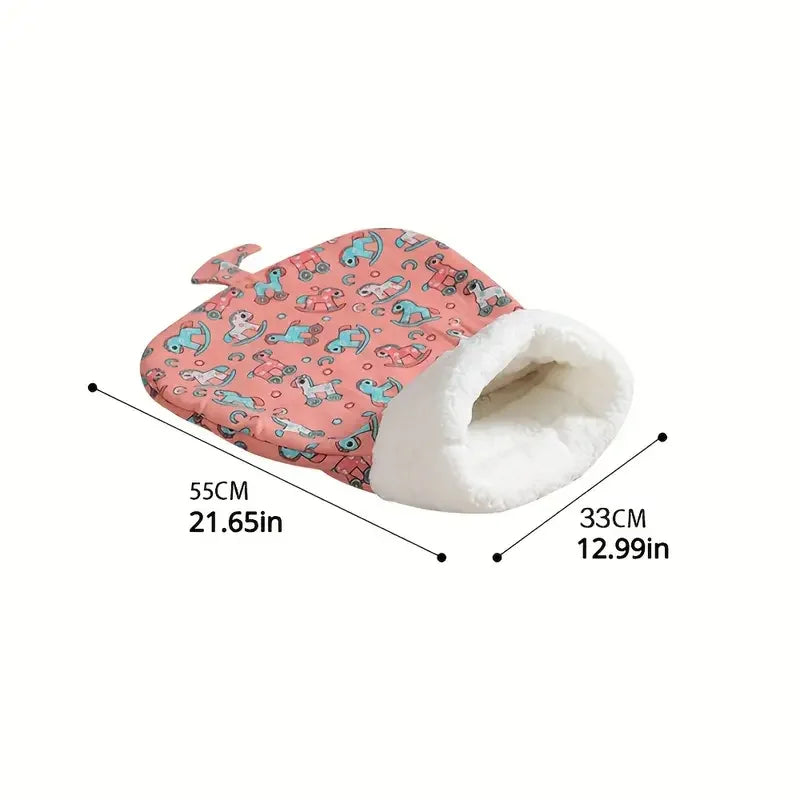 Cozy plush pet sleeping bag