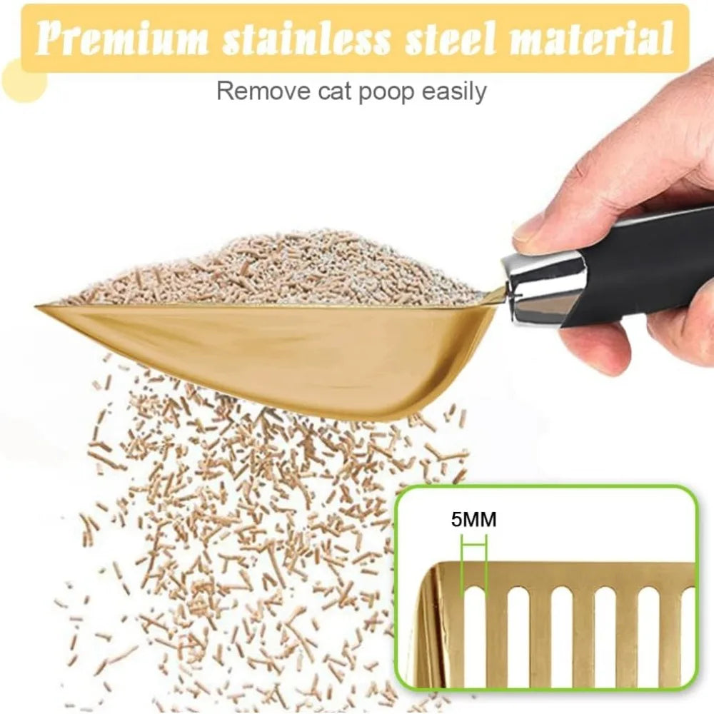Sturdy Stainless Steel Cat Litter Scoop