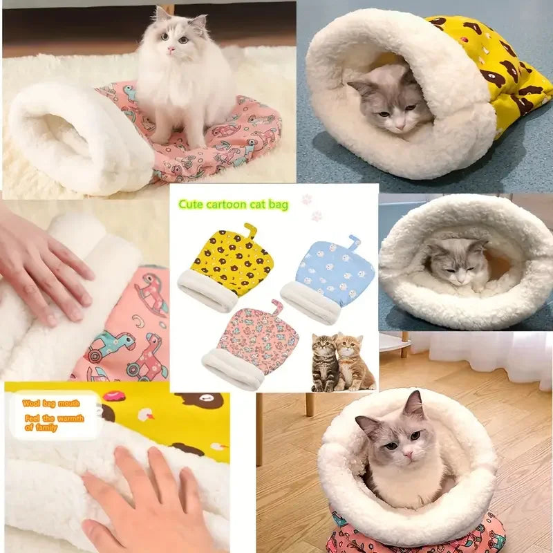 Cozy plush pet sleeping bag